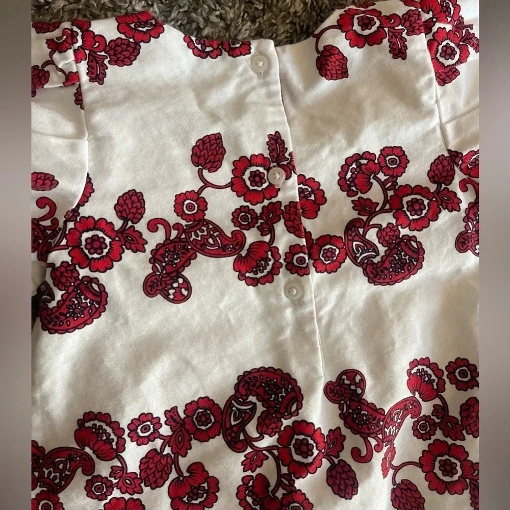 Janie and Jack Red Floral Paisley Dress